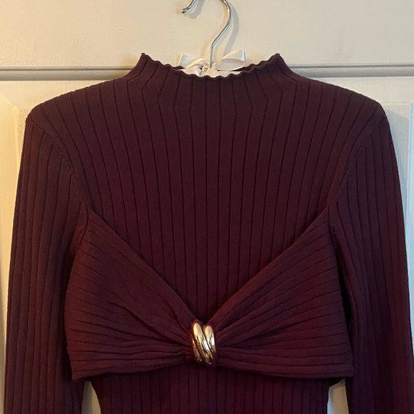 💖Black Raspberry Ribbed Knit Sweater💖 - Picture 13 of 15
